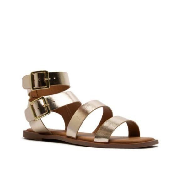 !! NEW !! Strappy Gladiator Sandals in Gold Champagne - Picture 7 of 12